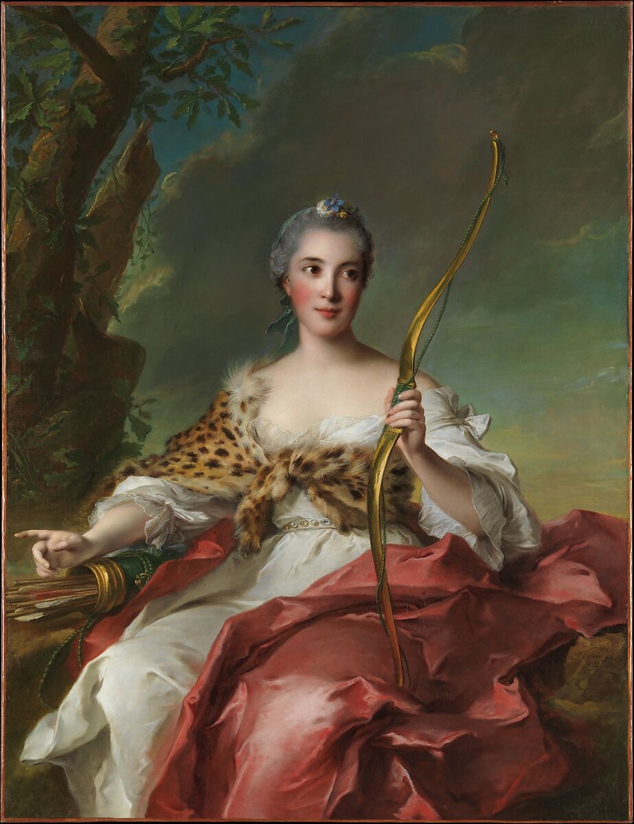 Madame Bergeret de Frouville as Diana, Jean Marc Nattier (French, Paris 1685–1766 Paris), Oil on canvas 