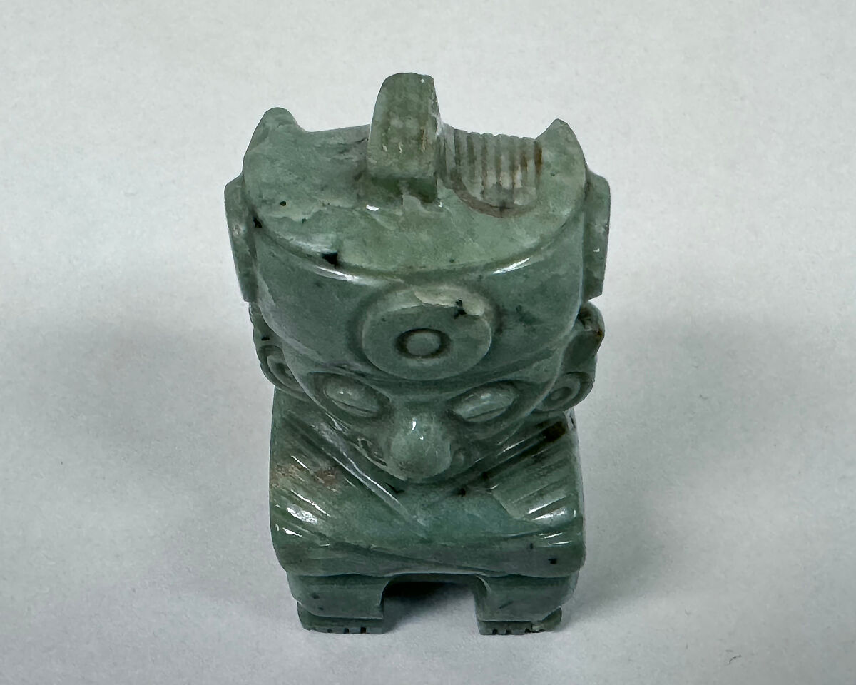 Figure of Idol, Jadeite, sage-green, Mixtec (Oaxaca, Mexico)