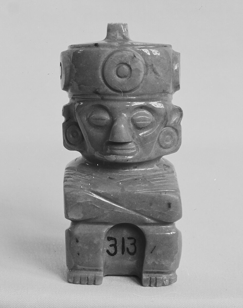 Figure of Idol, Jadeite, sage-green, Mexico 