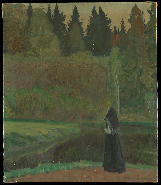 The Nightingale Sings, Mikhail Vasilievich Nesterov (Russian, Ufa 1862–1942 Moscow), Oil on canvas 