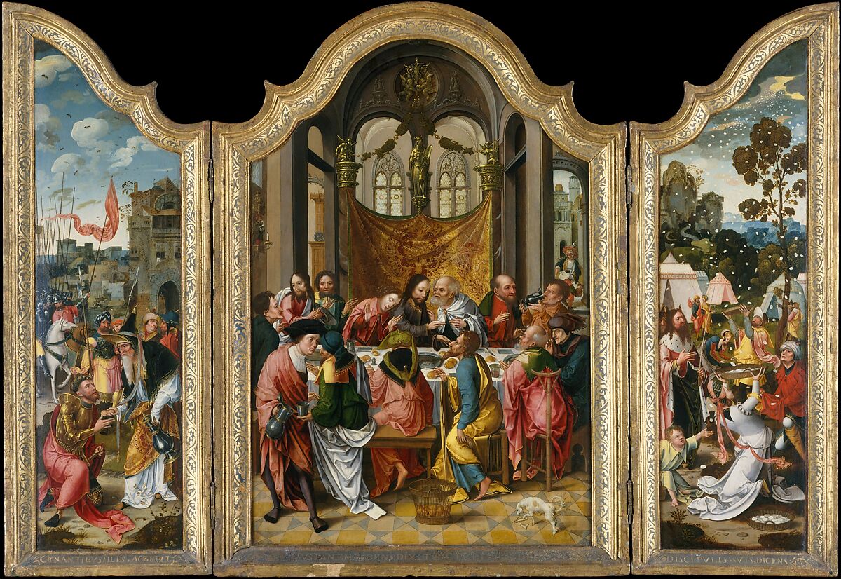 The Last Supper, Netherlandish (Antwerp Mannerist) Painters (first quarter 16th century), Oil on wood 