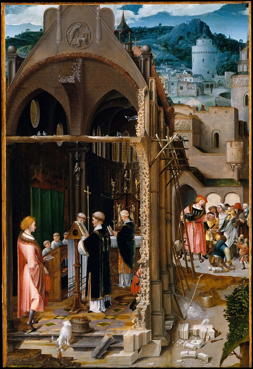 A Sermon on Charity (possibly the Conversion of Saint Anthony), Netherlandish (Antwerp Mannerist) Painter (ca. 1520–25), Oil on wood 