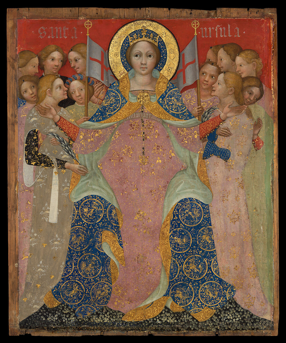 Saint Ursula and Her Maidens, Niccolò di Pietro (Italian, Venetian, active 1394–1427/30), Tempera and gold on wood 
