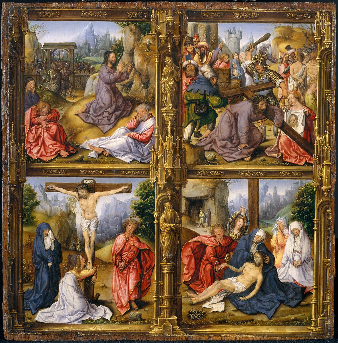 Four Scenes from the Passion, Follower of Bernard van Orley (Netherlandish, ca. 1520), Oil on wood 