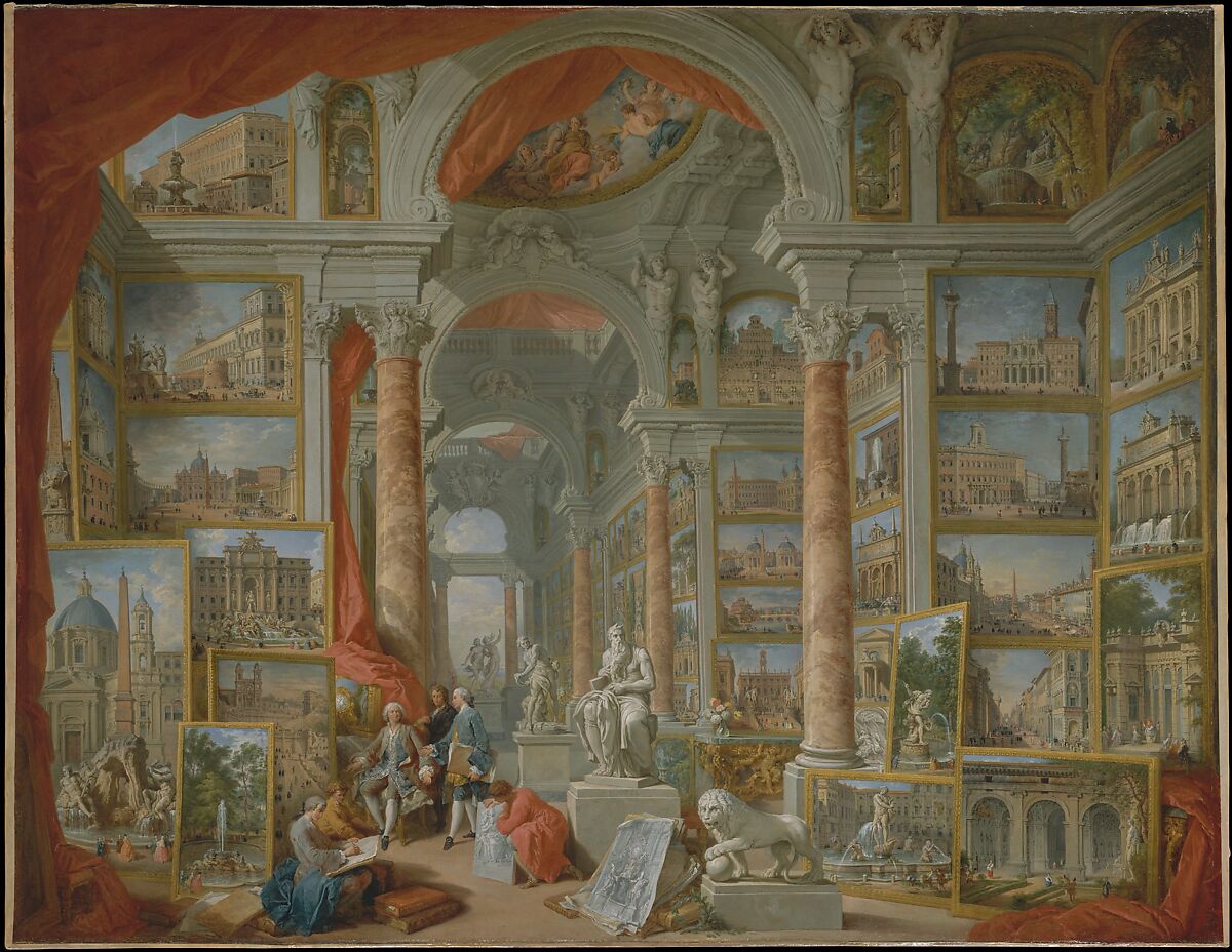 Modern Rome, Giovanni Paolo Panini (Italian, Piacenza 1691–1765 Rome), Oil on canvas 