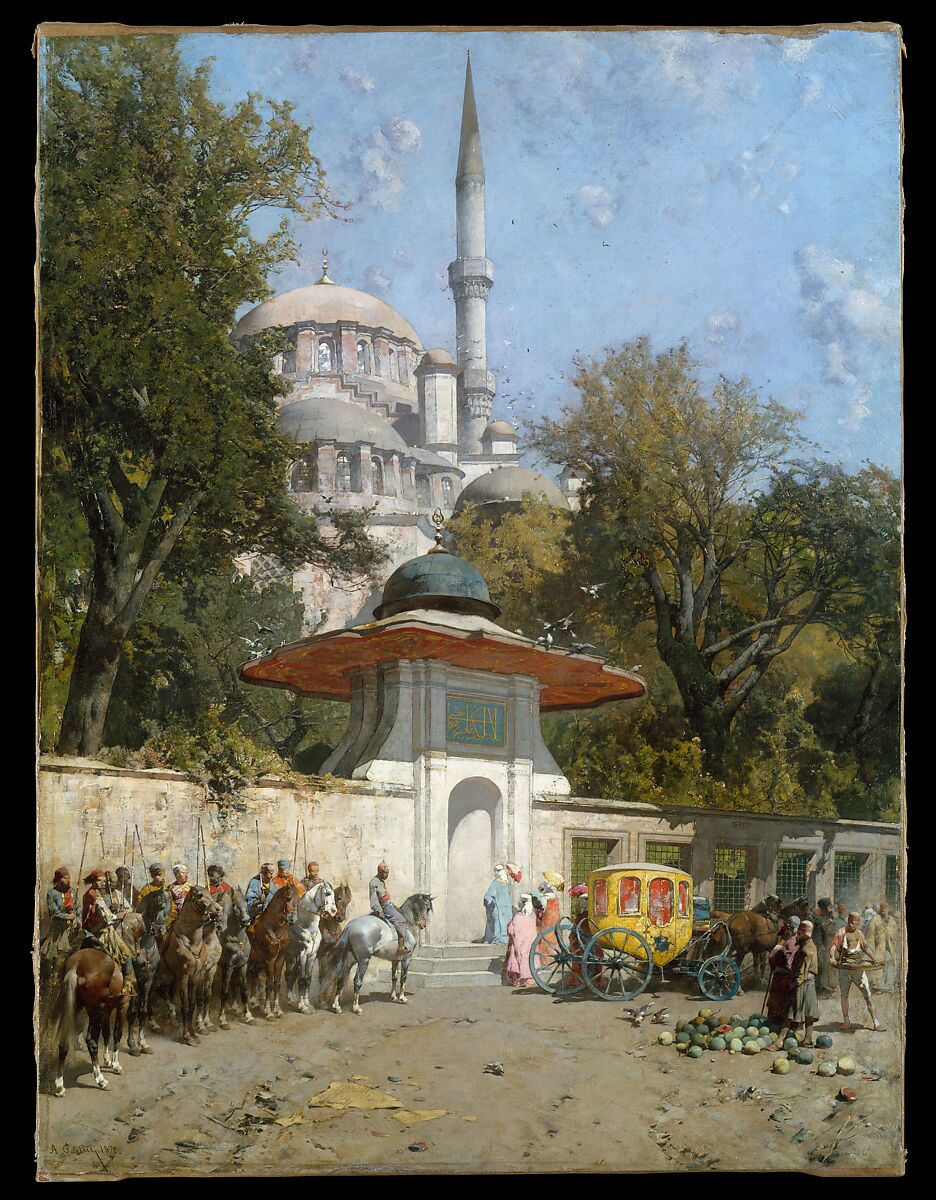 A Mosque, Alberto Pasini (Italian, Busseto 1826–1899 Cavoretto), Oil on canvas 