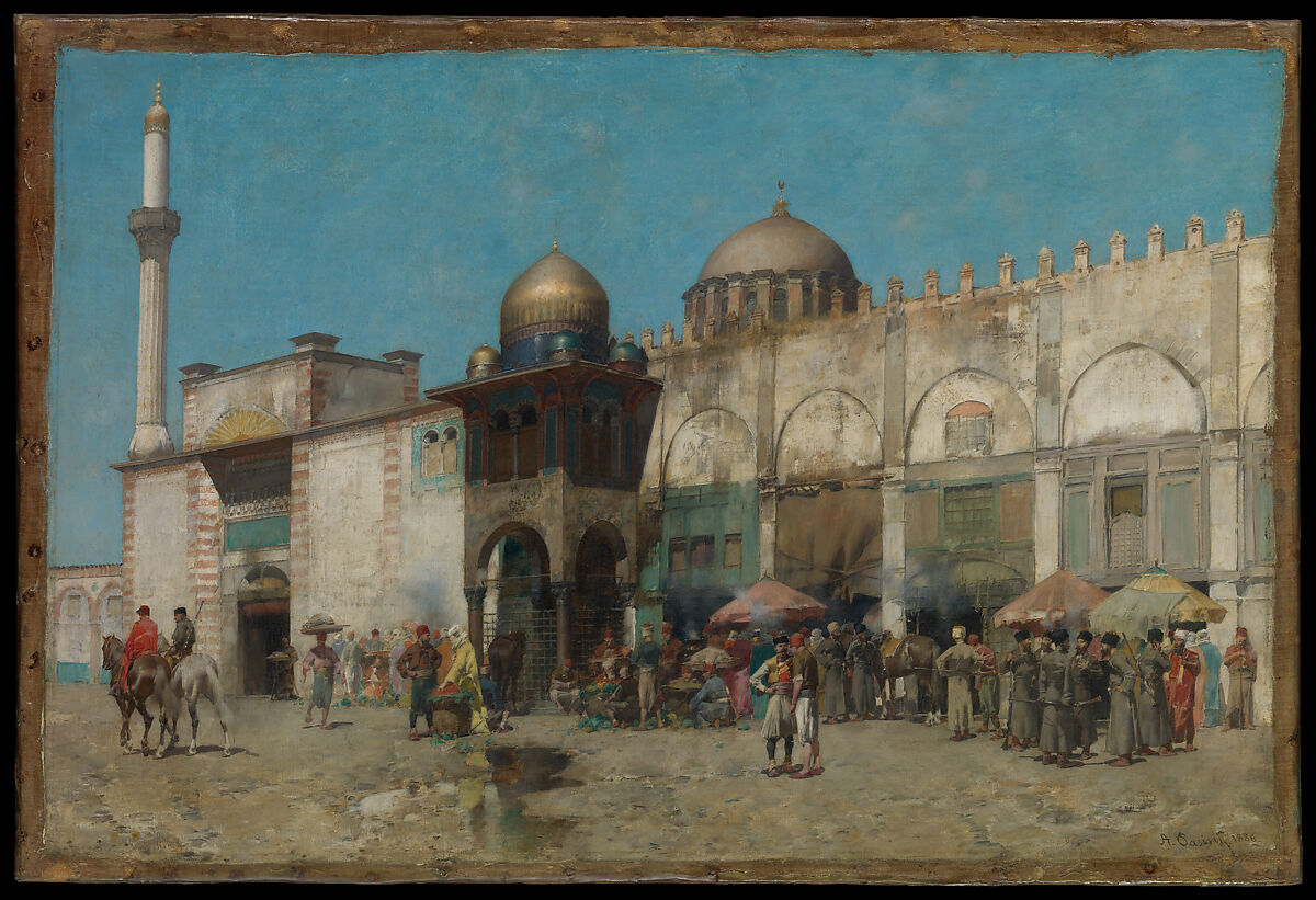 A Mosque, Alberto Pasini (Italian, Busseto 1826–1899 Cavoretto), Oil on canvas 