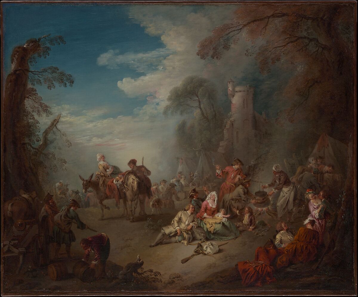 Troops at Rest, Jean-Baptiste Joseph Pater  French, Oil on canvas