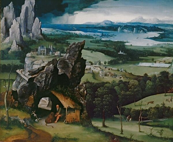 The Penitence of Saint Jerome, Joachim Patinir (Netherlandish, Dinant or Bouvignes, active by 1515–died 1524 Antwerp), Oil on wood