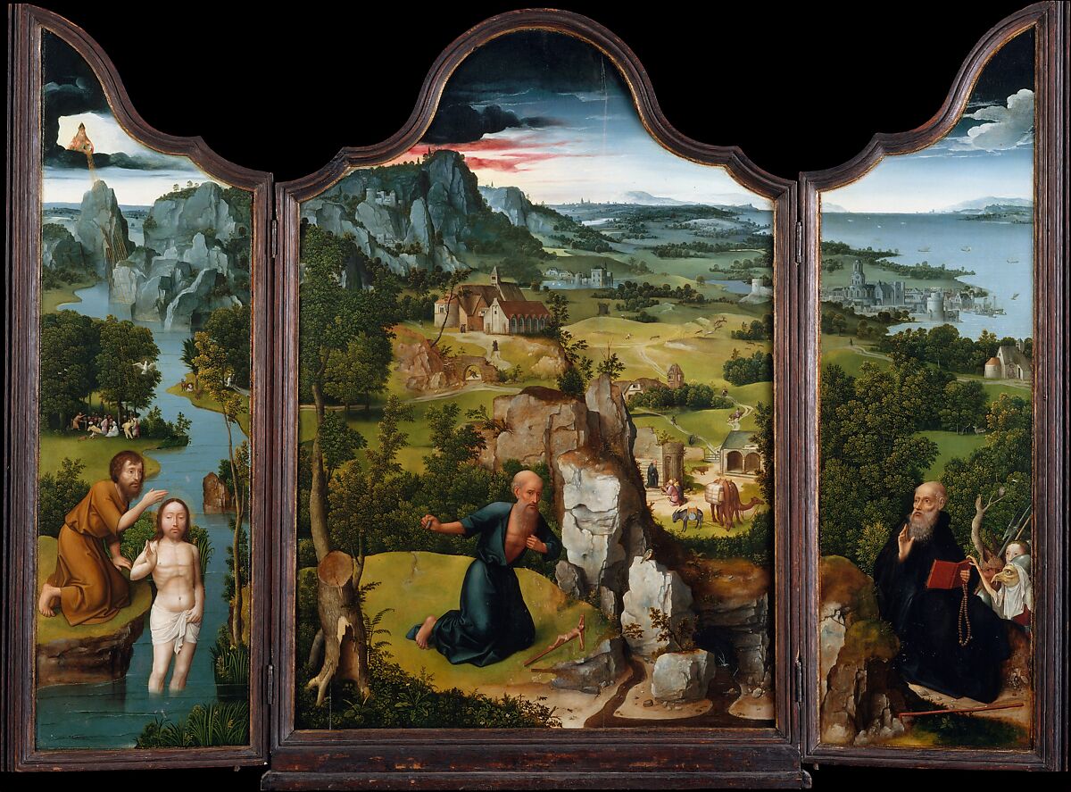 The Penitence of Saint Jerome, Joachim Patinir  Netherlandish, Oil on wood