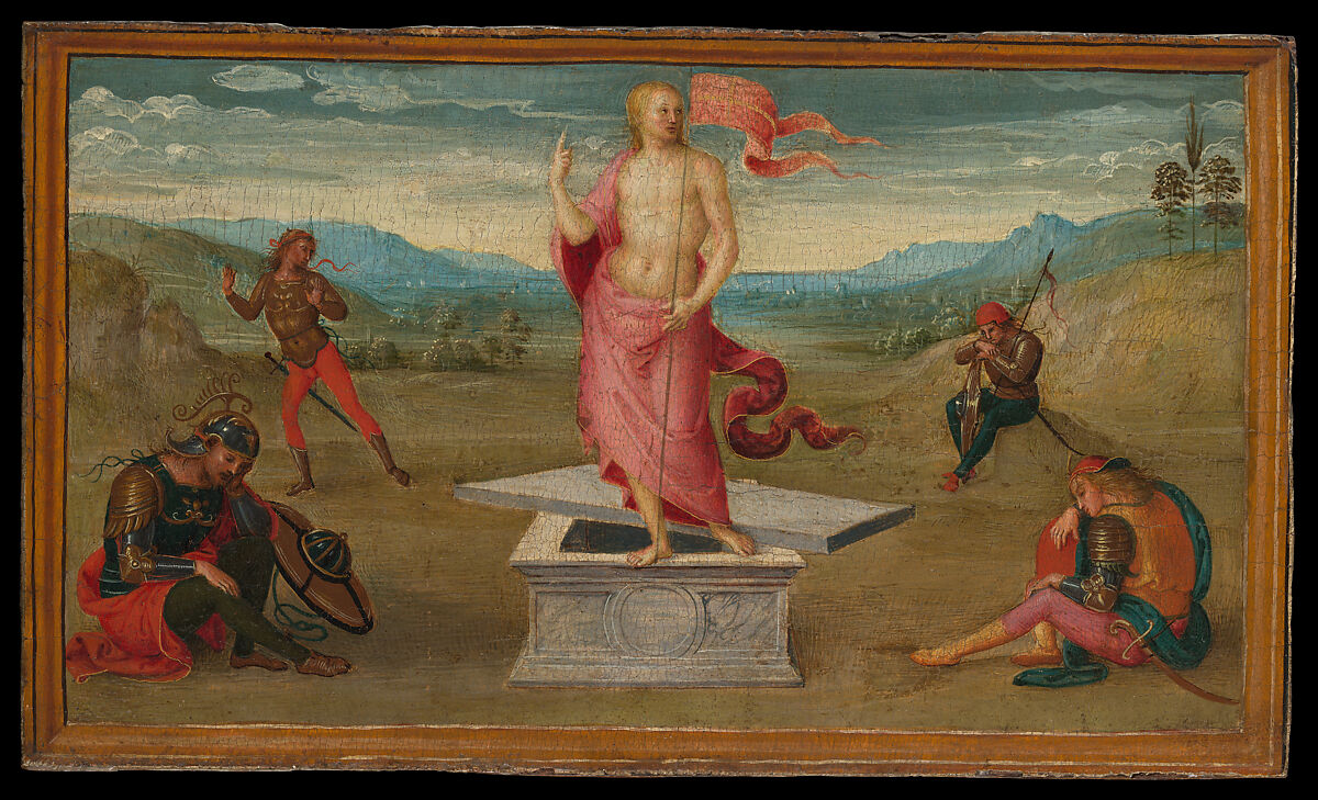 The Resurrection, Perugino (Pietro di Cristoforo Vannucci) (Italian, Città della Pieve, active by 1469–died 1523 Fontignano), Tempera on wood 