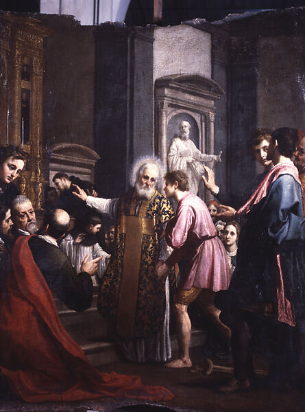 Saint John the Baptist; Saint Lucy, Perugino (Pietro di Cristoforo Vannucci) (Italian, Città della Pieve, active by 1469–died 1523 Fontignano), Oil(?) on wood