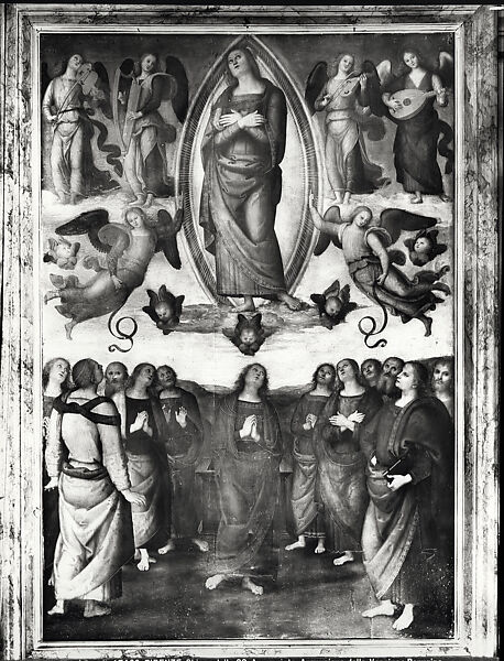 Saint John the Baptist; Saint Lucy, Perugino (Pietro di Cristoforo Vannucci) (Italian, Città della Pieve, active by 1469–died 1523 Fontignano), Oil(?) on wood