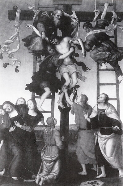 Saint John the Baptist; Saint Lucy, Perugino (Pietro di Cristoforo Vannucci) (Italian, Città della Pieve, active by 1469–died 1523 Fontignano), Oil(?) on wood