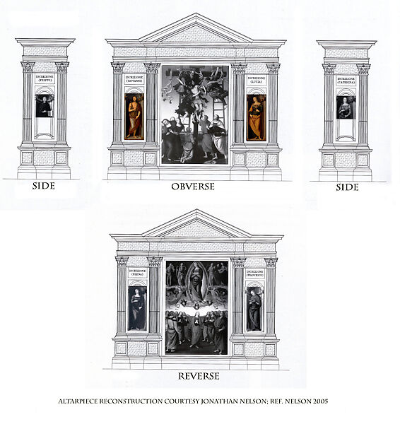 Saint John the Baptist; Saint Lucy, Perugino (Pietro di Cristoforo Vannucci) (Italian, Città della Pieve, active by 1469–died 1523 Fontignano), Oil(?) on wood