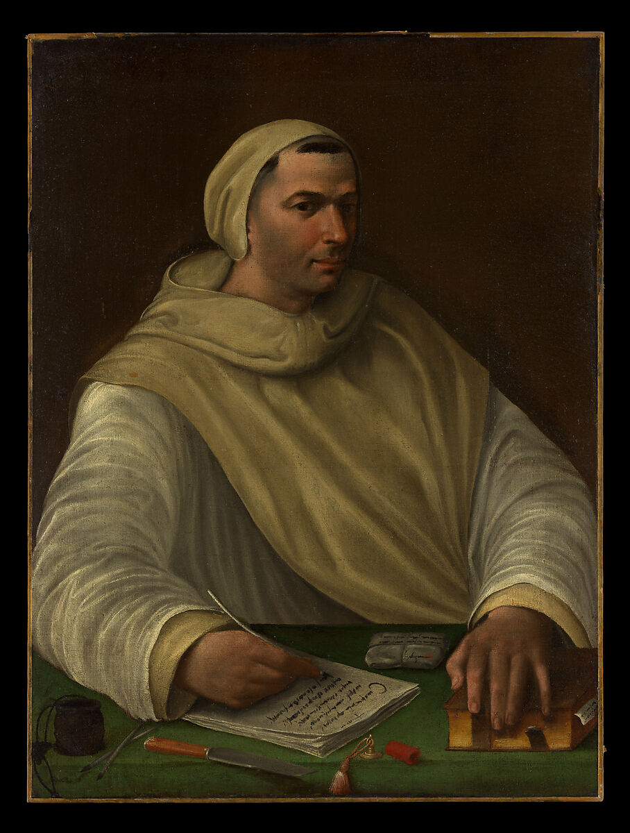 Portrait of an Olivetan Monk, Attributed to Baldassare Tommaso Peruzzi (Italian, Ancaiano 1481–1536 Rome), Oil on canvas 