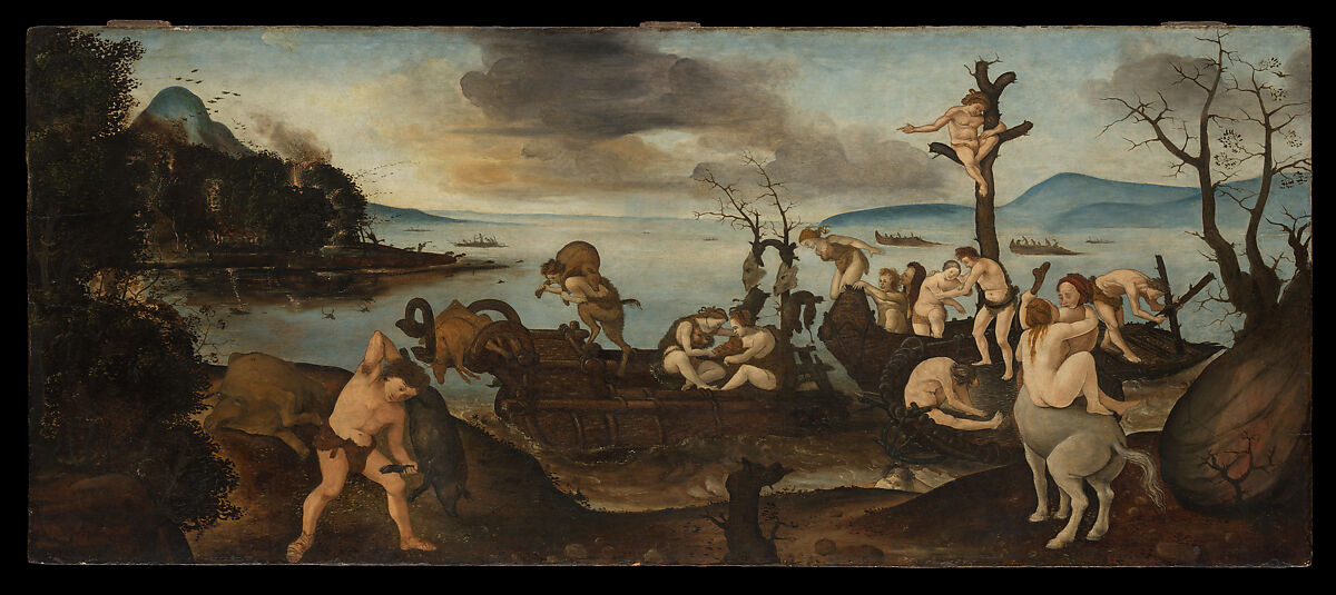 The Return from the Hunt, Piero di Cosimo (Piero di Lorenzo di Piero d&#39;Antonio) (Italian, Florence 1462–1522 Florence), Tempera and oil on wood 