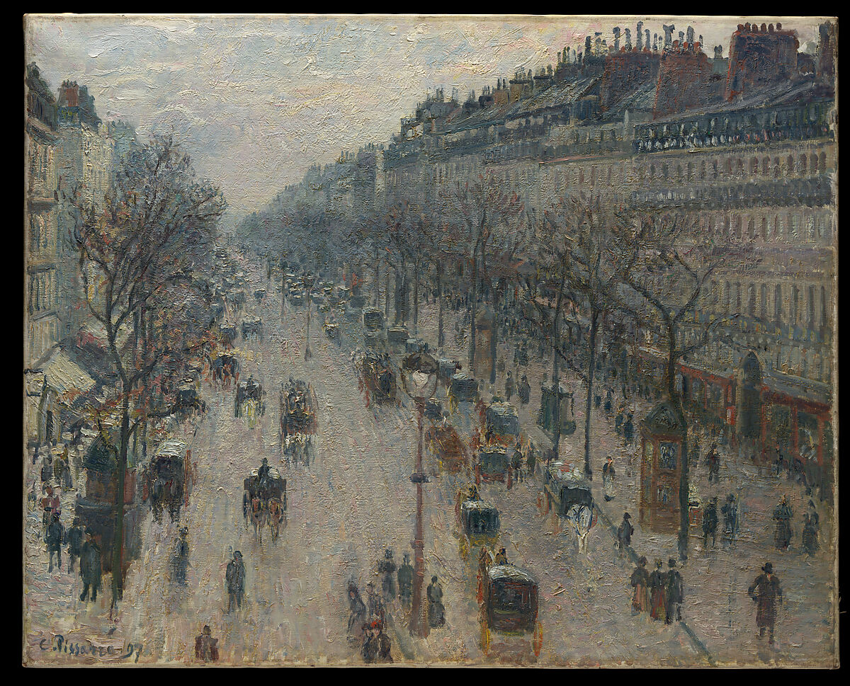 Camille Pissarro | The Boulevard Montmartre on a Winter Morning