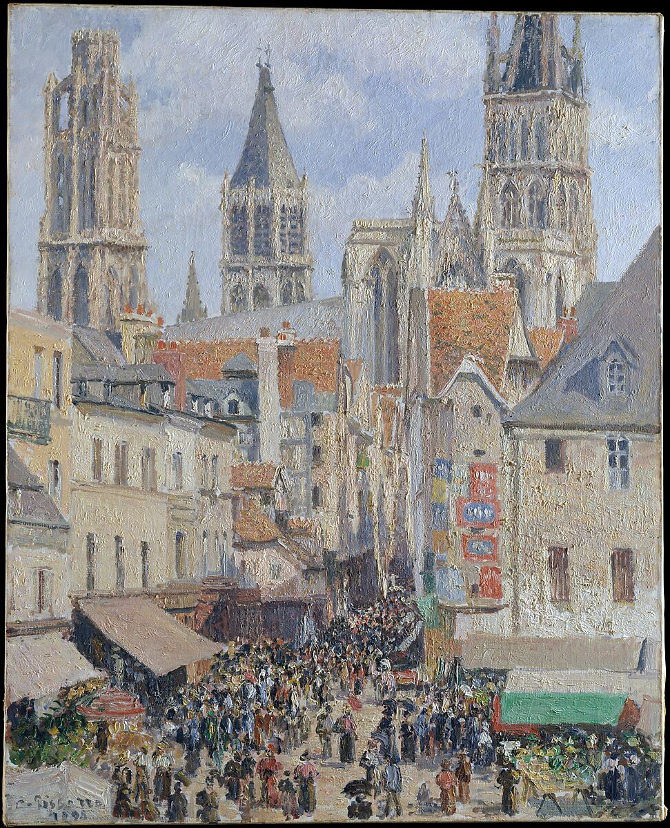 Camille Pissarro | Rue de l'Epicerie, Rouen (Effect of Sunlight