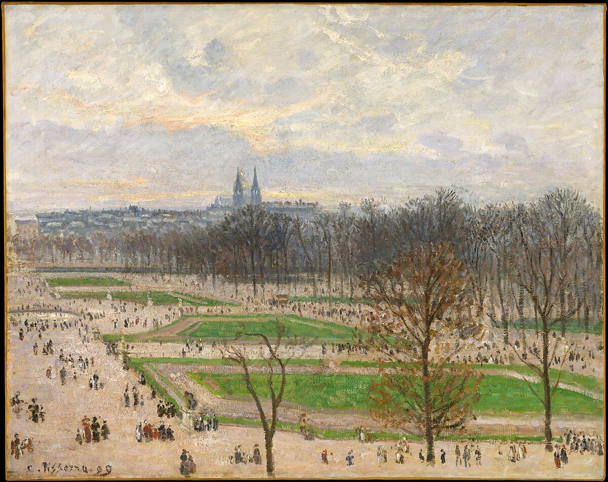 The Garden of the Tuileries on a Winter Afternoon, Camille Pissarro (French, Charlotte Amalie, Saint Thomas 1830–1903 Paris), Oil on canvas 
