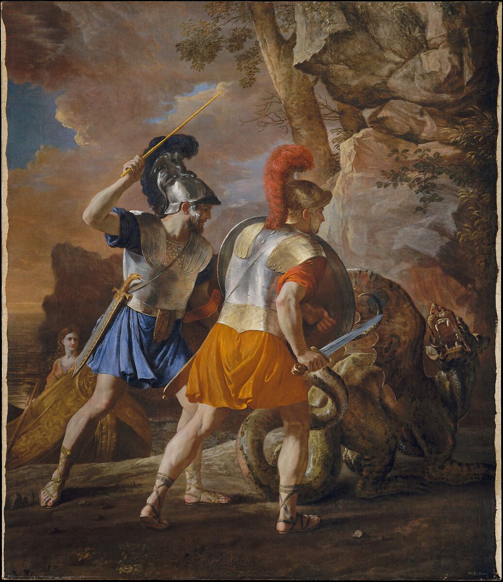 The Companions of Rinaldo, Nicolas Poussin  French, Oil on canvas