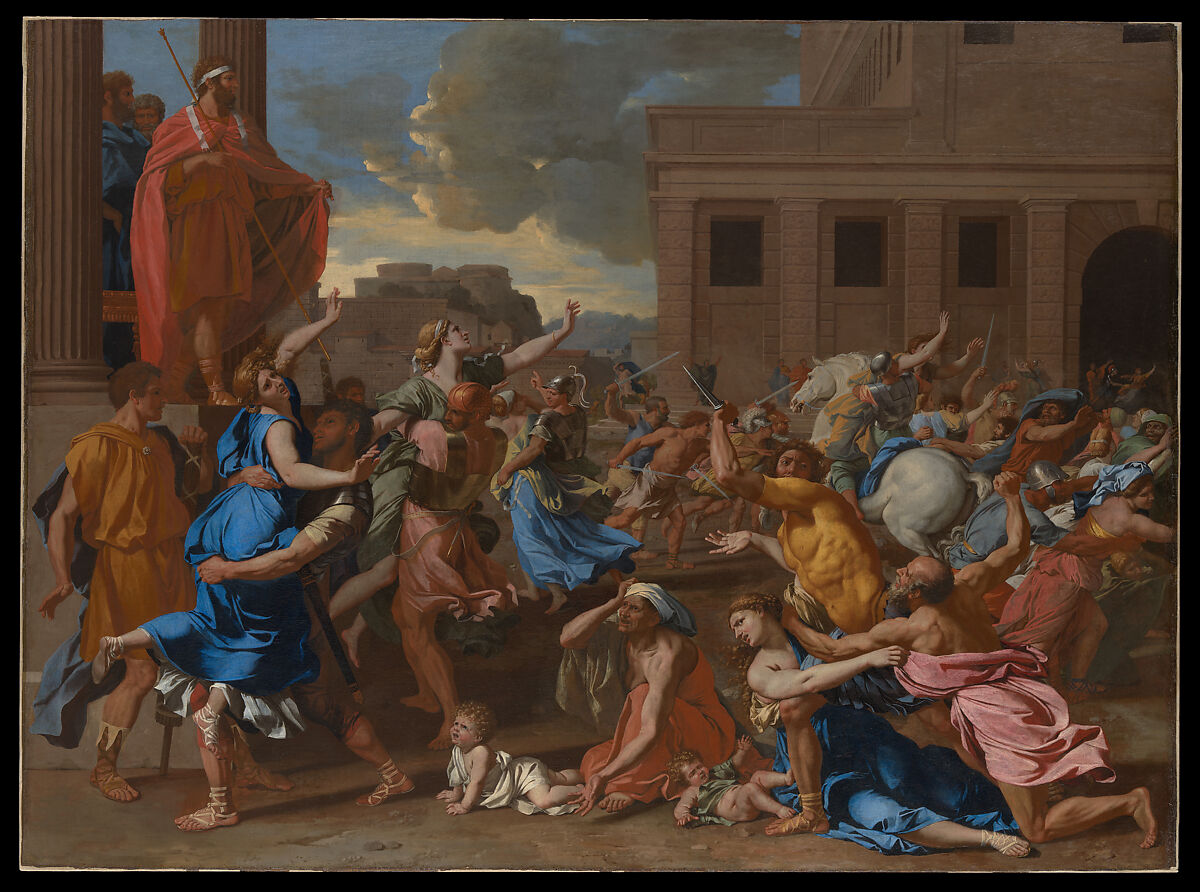 The Abduction of the Sabine Women, Nicolas Poussin  French, Oil on canvas