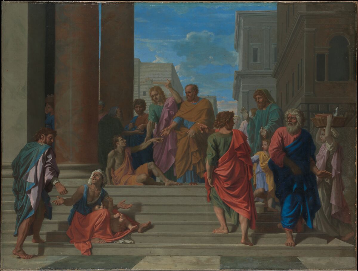 Saints Peter and John Healing the Lame Man, Nicolas Poussin (French, Les Andelys 1594–1665 Rome), Oil on canvas 