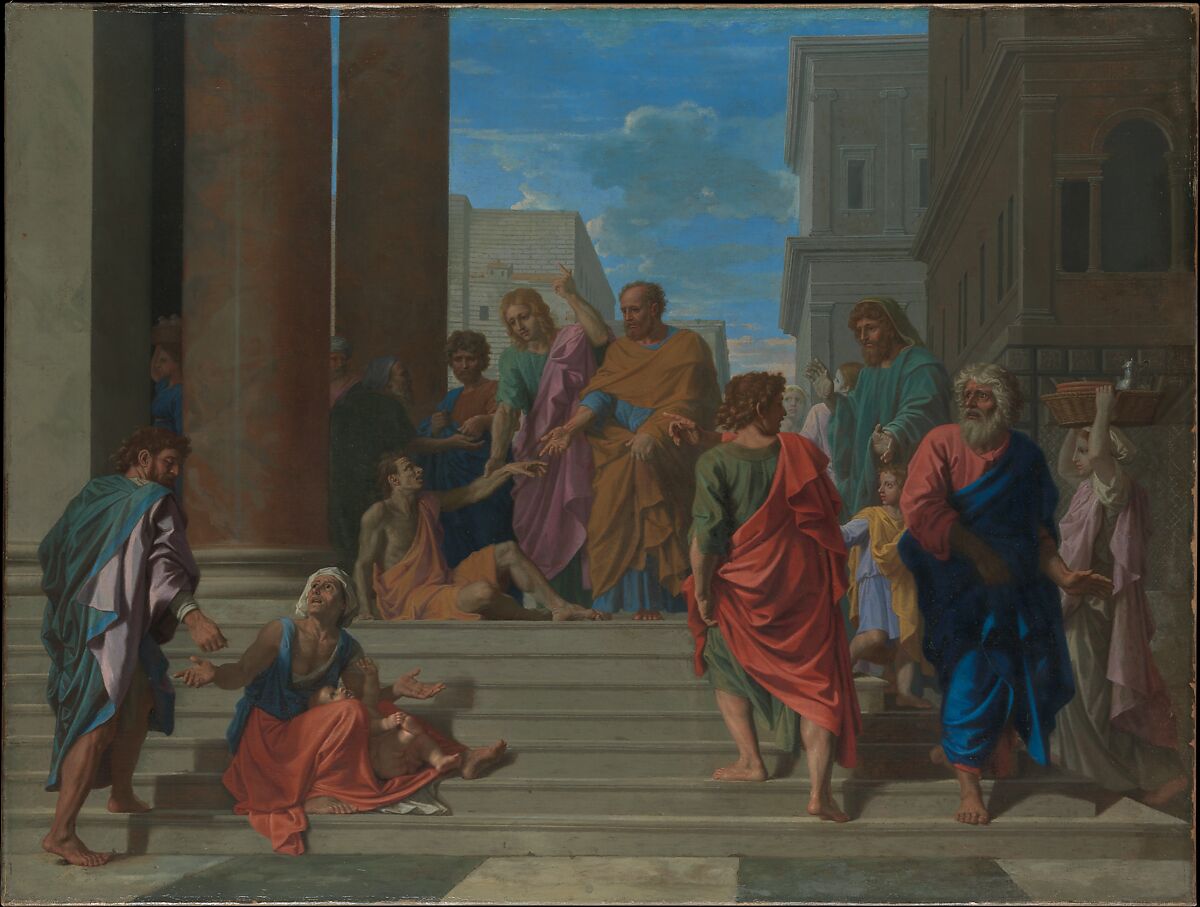 Saints Peter and John Healing the Lame Man, Nicolas Poussin  French, Oil on canvas