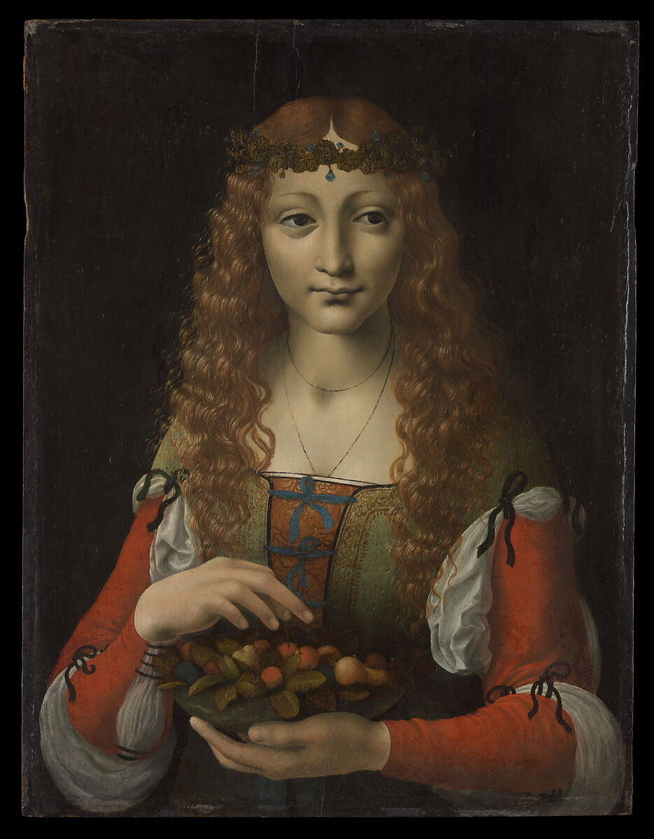 Attributed to Marco d'Oggiono | Girl with Cherries | The