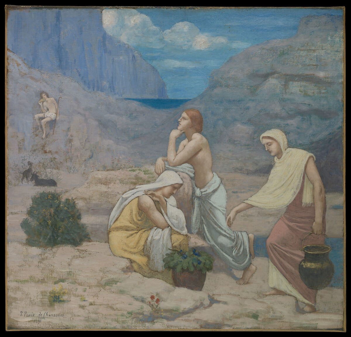 The Shepherd's Song, Pierre Puvis de Chavannes (French, Lyons 1824–1898 Paris), Oil on canvas 