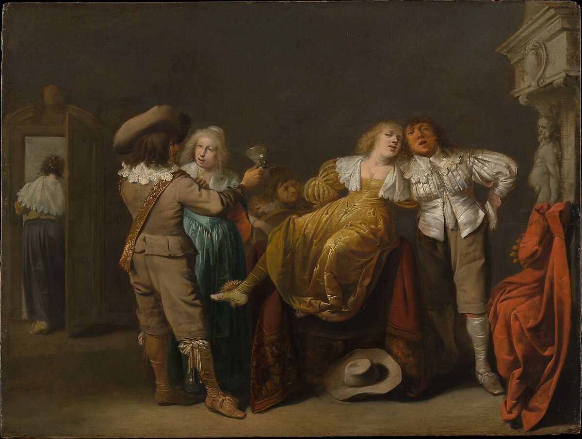 A Party of Merrymakers, Pieter Jansz. Quast (Dutch, Amsterdam (?) 1605/6–1647 Amsterdam), Oil on wood 