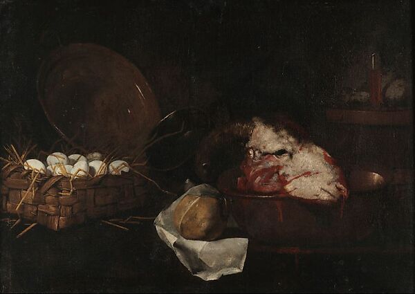 A Cat Stealing Fish, Giuseppe Recco (Italian, Neapolitan, 1634–1695), Oil on canvas