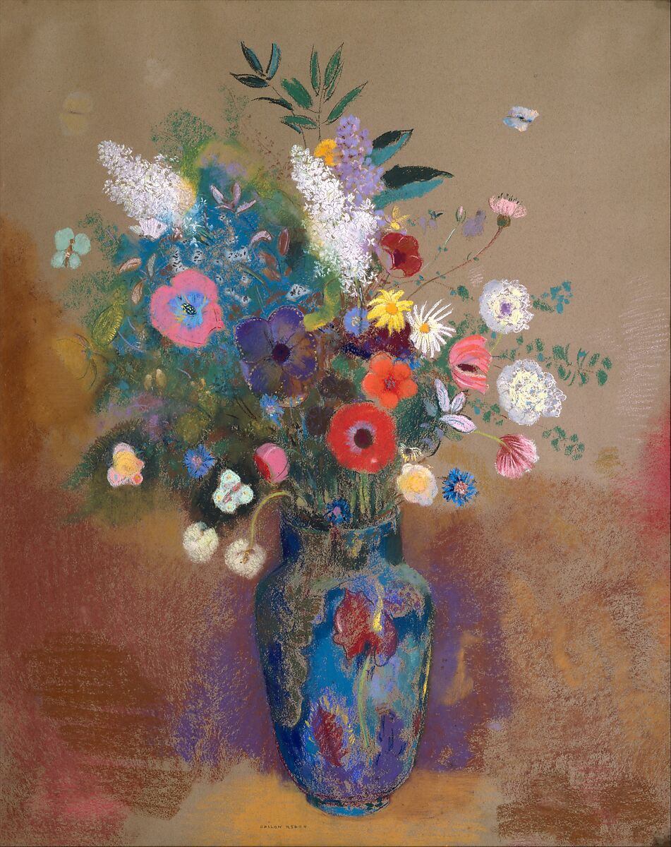 Bouquet of Flowers, Odilon Redon (French, Bordeaux 1840–1916 Paris), Pastel on paper 