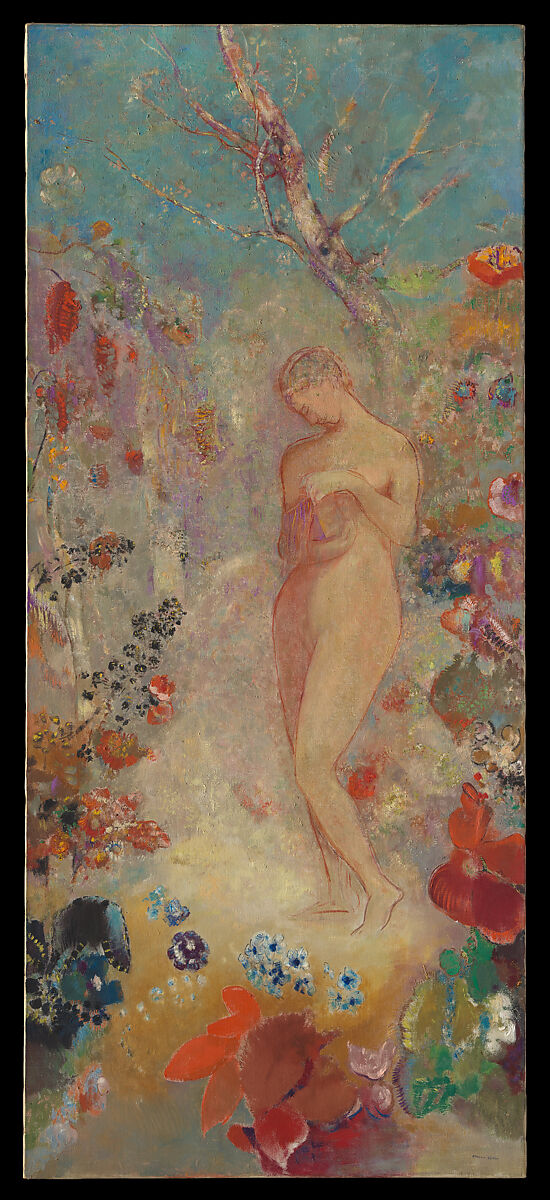 Pandora, Odilon Redon  French, Oil on canvas