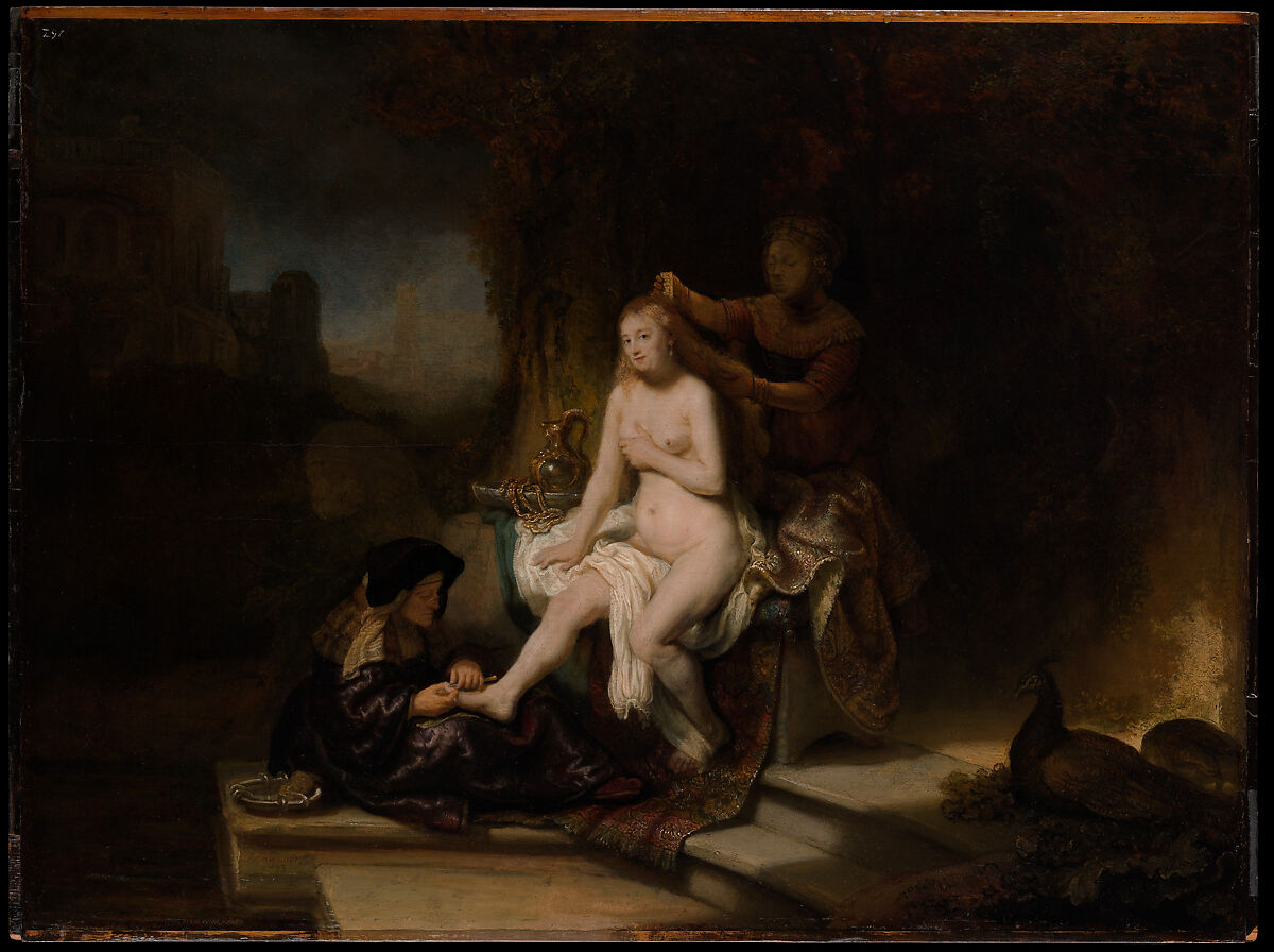 The Toilet of Bathsheba, Rembrandt (Rembrandt van Rijn)  Dutch, Oil on wood