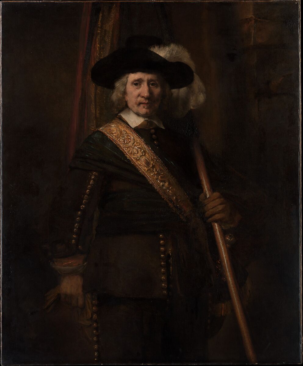 The Standard Bearer (Floris Soop, 1604–1657), Rembrandt (Rembrandt van Rijn) (Dutch, Leiden 1606–1669 Amsterdam), Oil on canvas 