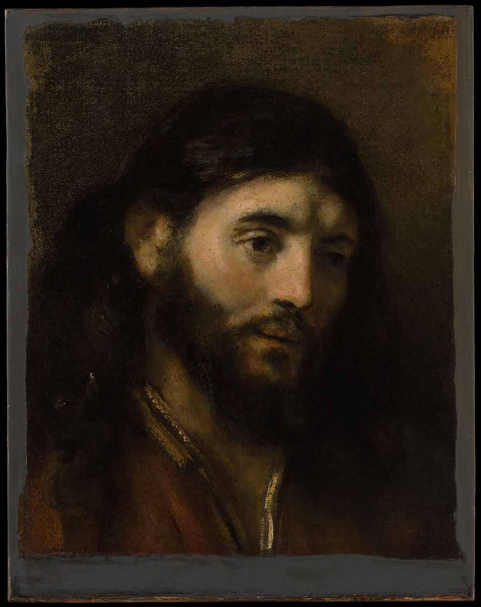 Head of Christ, Style of Rembrandt (Dutch, 1650s), Oil on canvas 