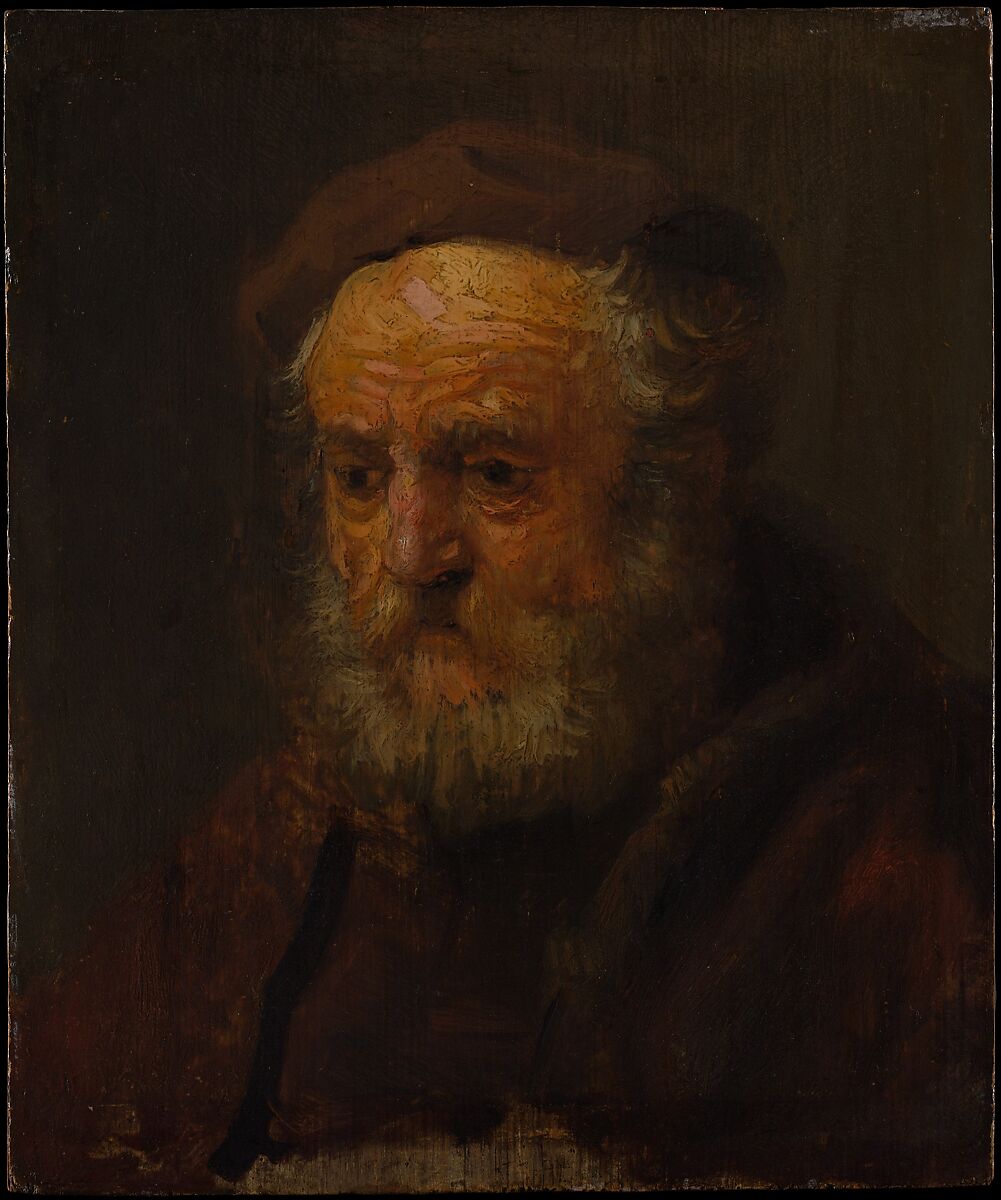 Study Head of an Old Man, Style of Rembrandt (Dutch, mid- to late 1630s), Oil on wood 