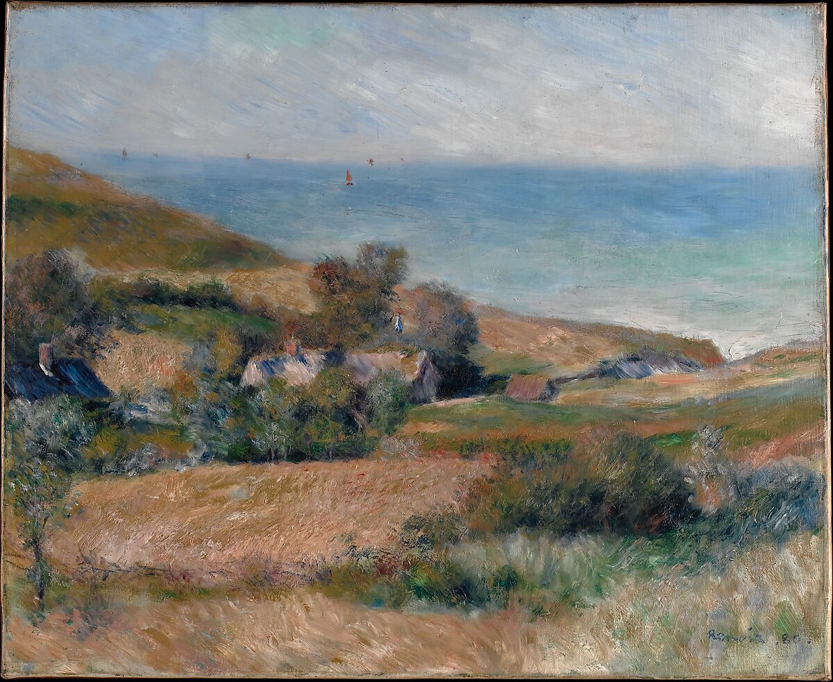 View of the Seacoast near Wargemont in Normandy, Auguste Renoir (French, Limoges 1841–1919 Cagnes-sur-Mer), Oil on canvas 