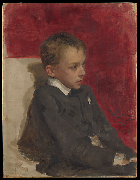 Portrait of a Boy, Illia Repin (Ilia Efimovich Repin) (Ukrainian, born Russian Empire, Chuhuiv (Chuguev) 1844–1930 Repino, St. Petersburg (Kuokkala)), Oil on canvas 