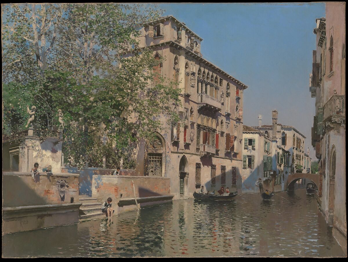 A Canal in Venice, Martín Rico y Ortega (Spanish, Madrid 1833–1908 Venice), Oil on canvas 