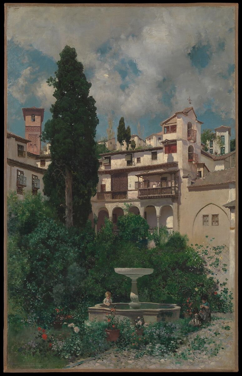 A Spanish Garden, Martín Rico y Ortega (Spanish, Madrid 1833–1908 Venice), Oil on canvas 