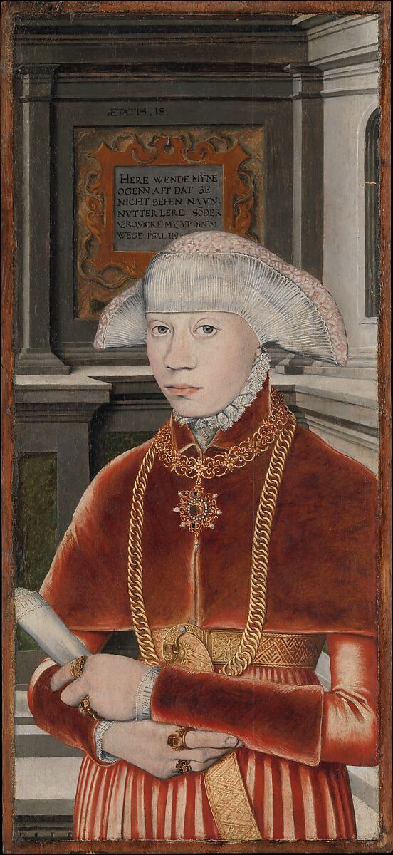 Christ Blessing, Surrounded by a Donor Family, German Painter (probably active Hamburg and Lower Saxony, 1560s–80s), Oil and gold on oak