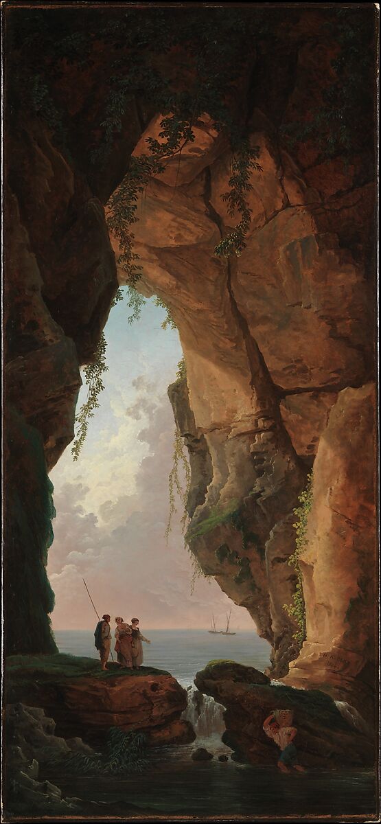 The Mouth of a Cave, Hubert Robert (French, Paris 1733–1808 Paris), Oil on canvas 