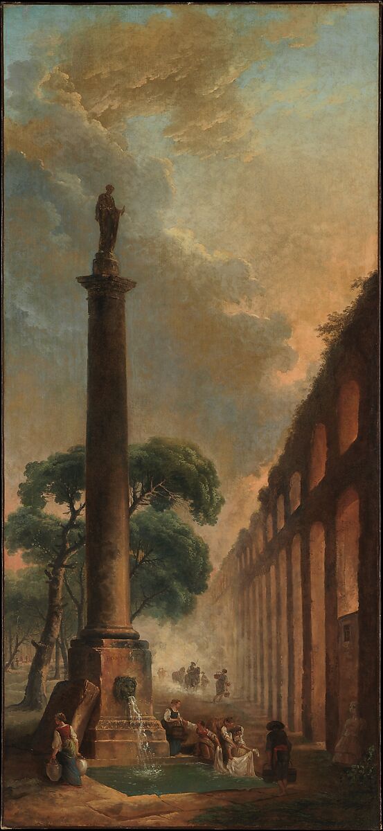 The Fountain, Hubert Robert (French, Paris 1733–1808 Paris), Oil on canvas 