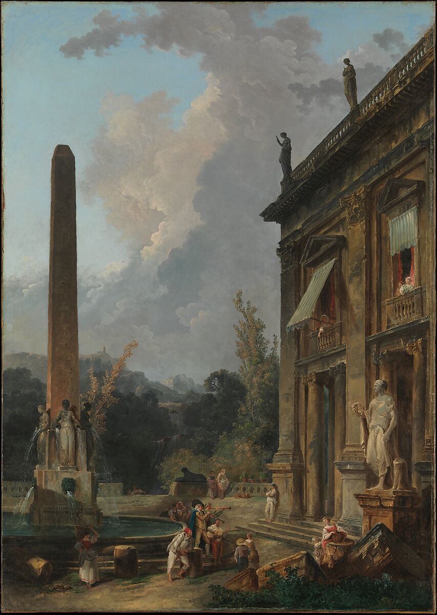 Wandering Minstrels, Hubert Robert  French, Oil on canvas