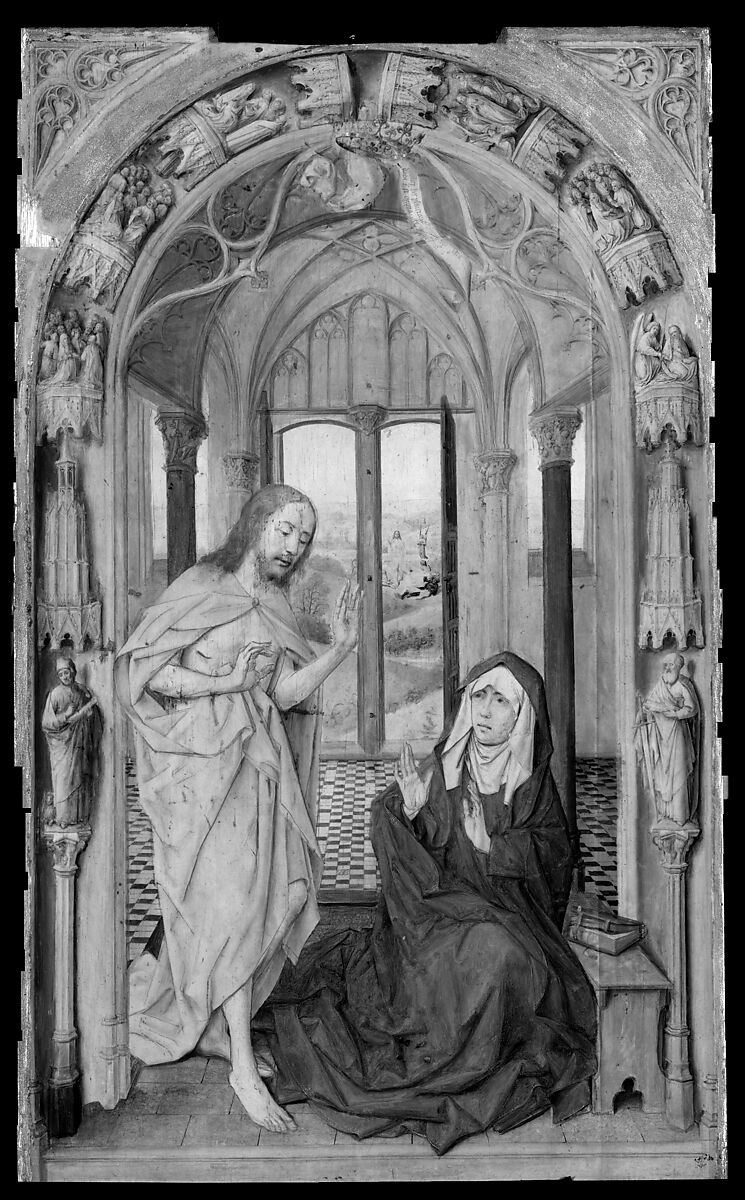 Christ Appearing to His Mother, Juan de Flandes (Netherlandish, active by 1496–died 1519 Palencia), Oil on wood