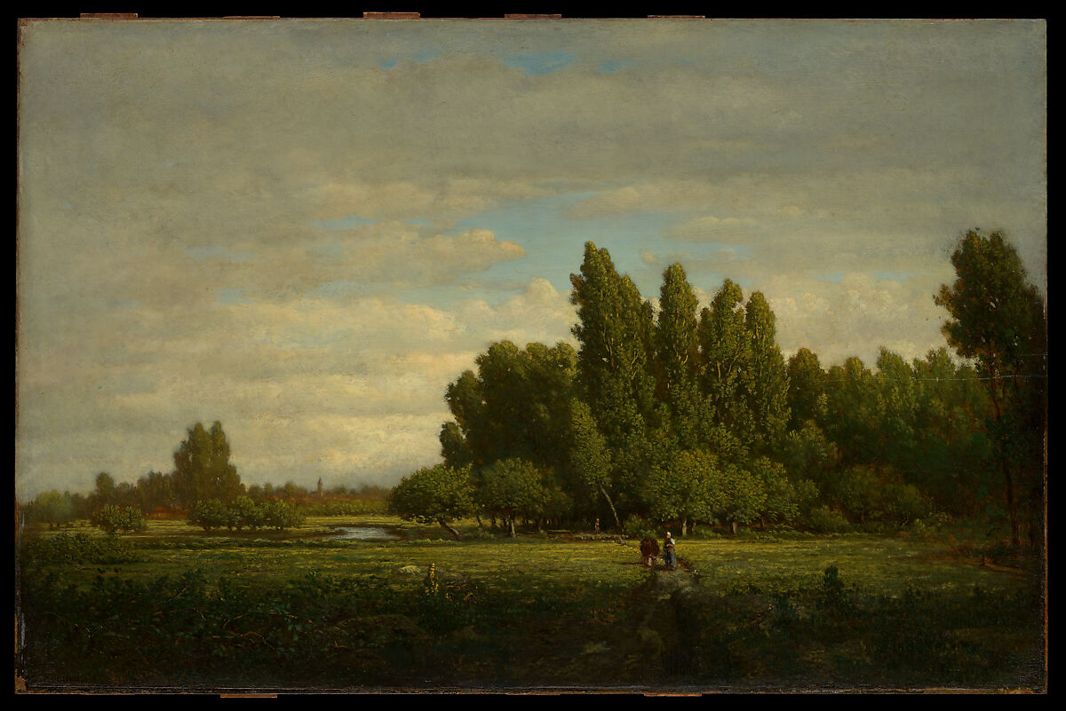 A Meadow Bordered by Trees, Théodore Rousseau (French, Paris 1812–1867 Barbizon), Oil on wood 