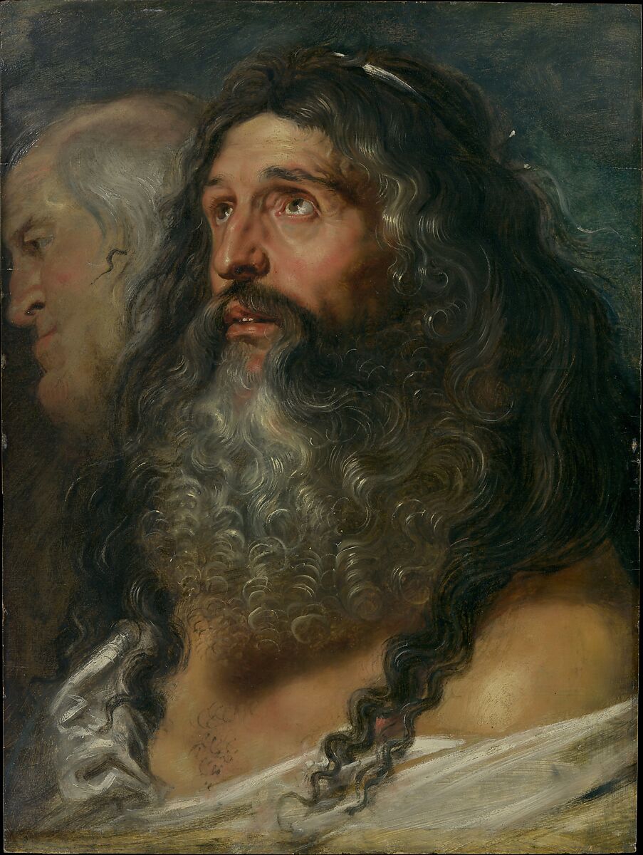 Study of Two Heads, Peter Paul Rubens (Flemish, Siegen 1577–1640 Antwerp), Oil on wood 
