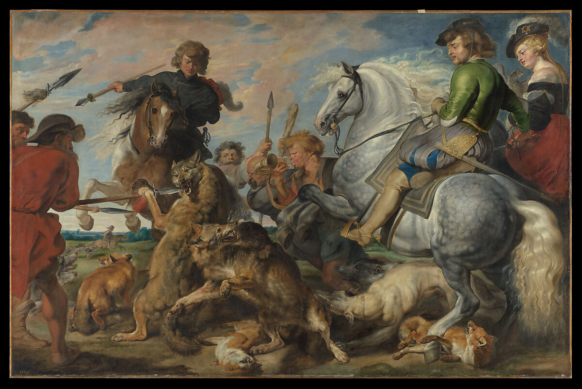 Wolf and Fox Hunt, Peter Paul Rubens (Flemish, Siegen 1577–1640 Antwerp) and Workshop, Oil on canvas 